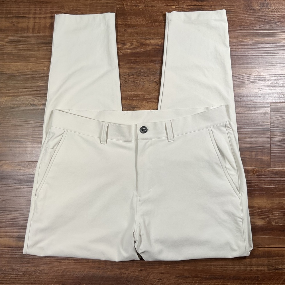 Lululemon Slim-Tapered Twill Trouser Men’s 36x30 Ivory Cream Pants LM5AYDS
